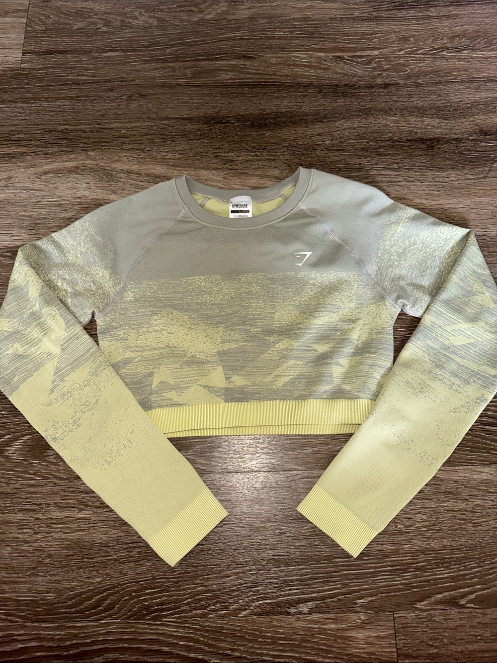 Gymshark Olive and Light Yellow Crop Top